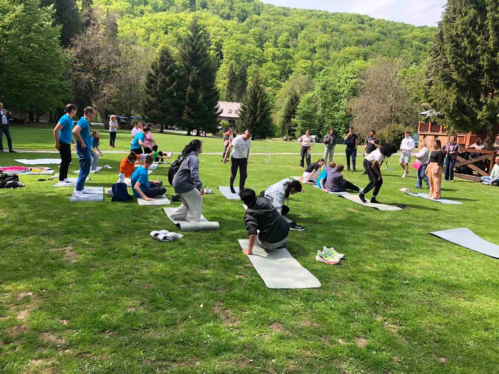 Participants taking part in an outdoor Yoga and movement session during the Special (Olympic) Games in Croatia